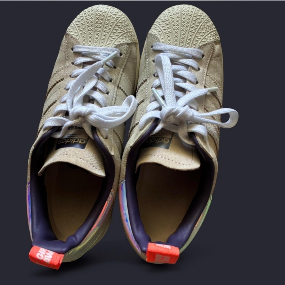 Adidas Cream Sneakers with Multicolor Details